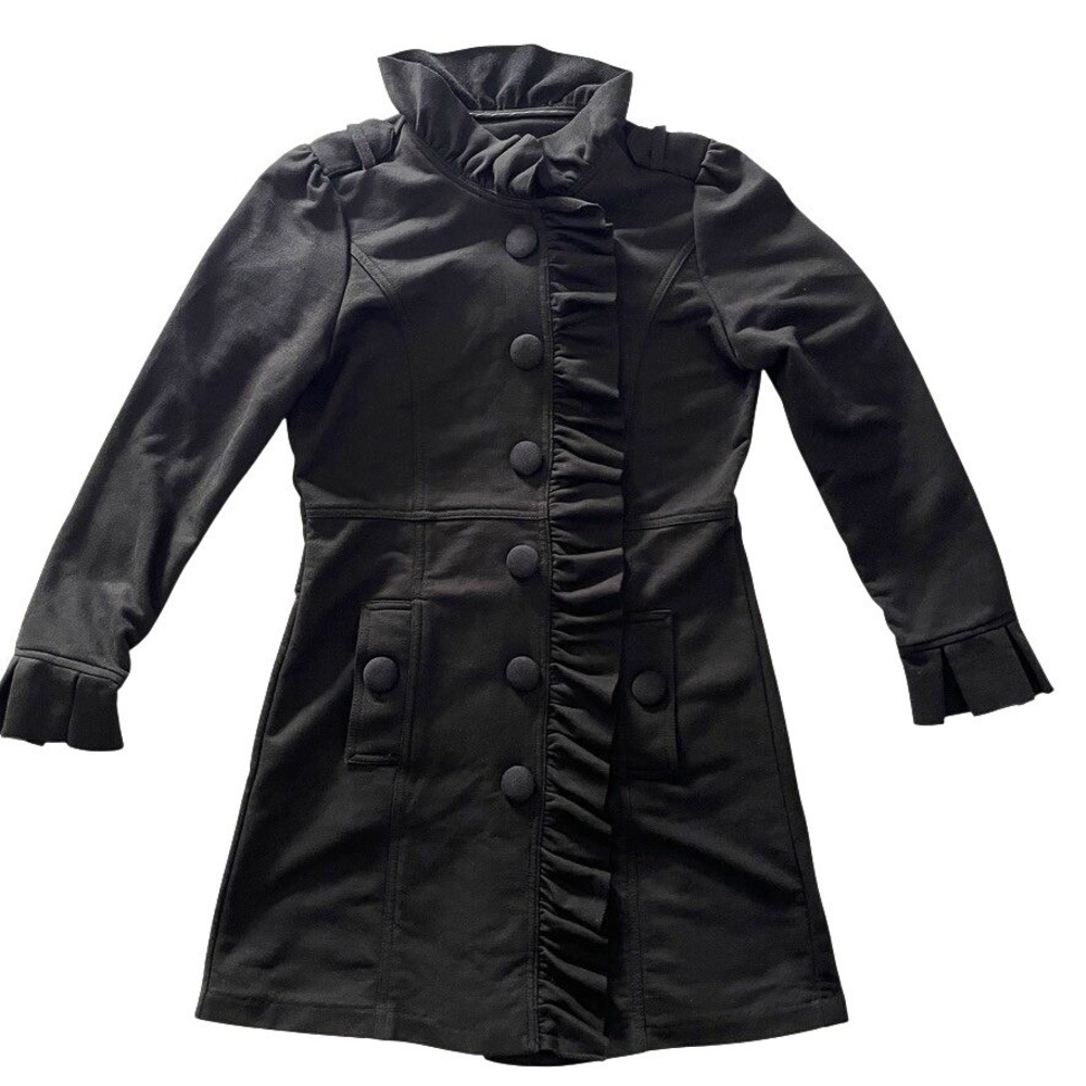 KUT from the Kloth Vampire Jacket Womens M Black Gothic Ruffle Victorian Coat